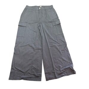 Halara NWT Gray Wide Leg Cargo Pants Size Large Casual Baggy 90s